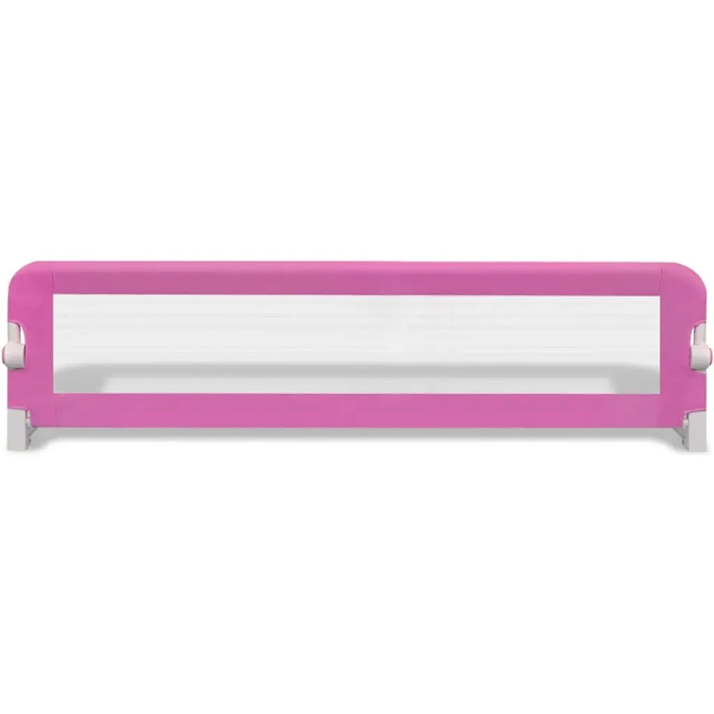 Toddler Safety Bed Rail Pink 150x42 cm Foldable Protective Guard 2 Pieces