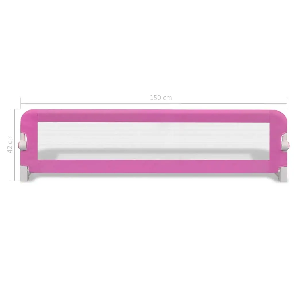 Toddler Safety Bed Rail Pink 150x42 cm Foldable Protective Guard 2 Pieces
