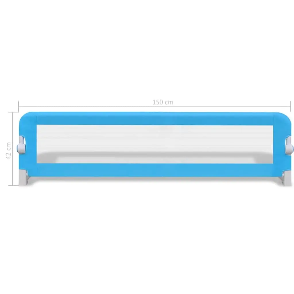 Toddler Safety Bed Rail Blue 150x42 cm Foldable Protective Guard 2 pcs