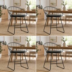 Set of 4 Dining Chairs with Faux Leather Comfort