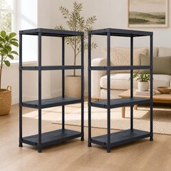 Storage Shelf Rack 60x30x138cm Black Plastic Industrial Shelving Unit Display