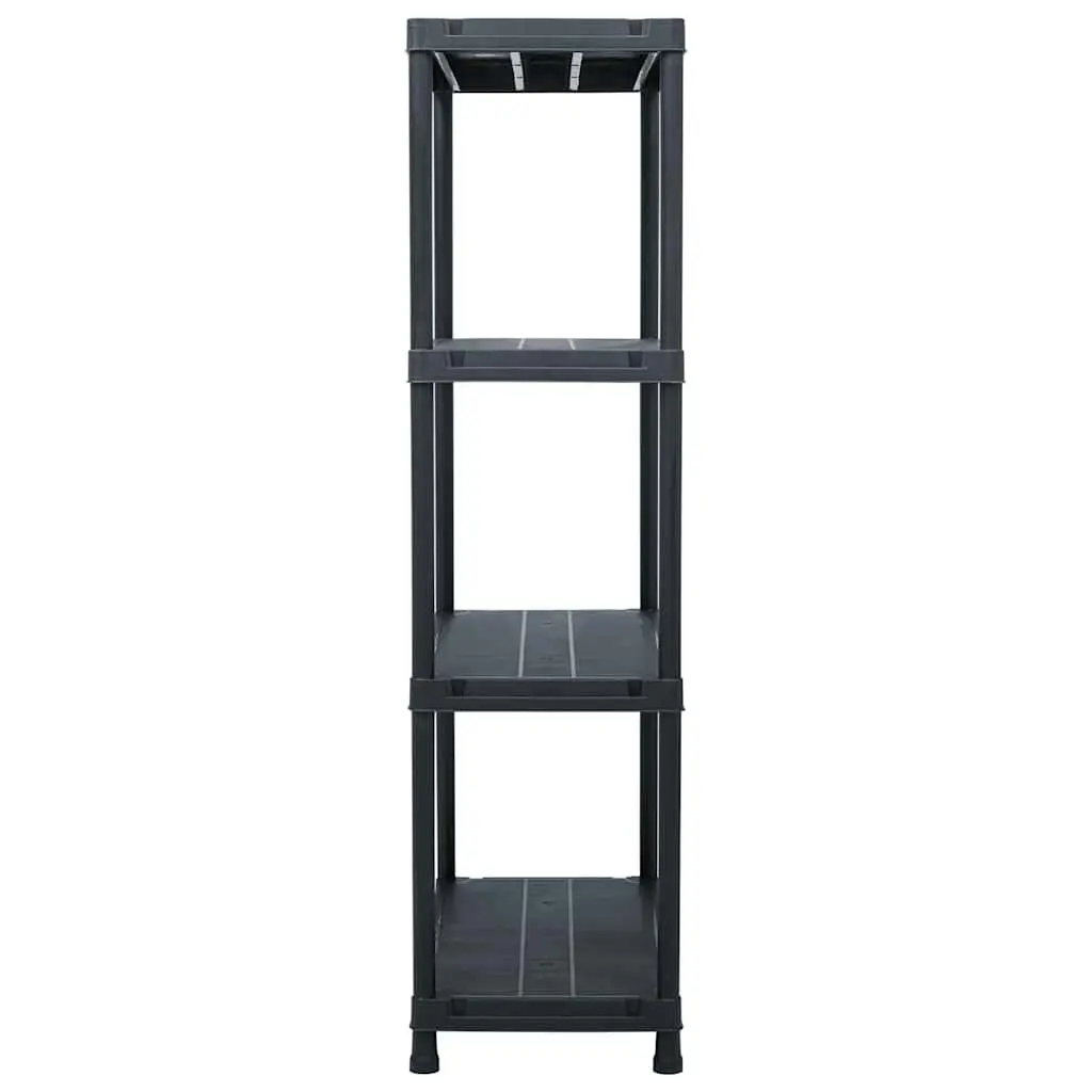 Storage Shelf Rack 60x30x138cm Black Plastic Industrial Shelving Unit Display