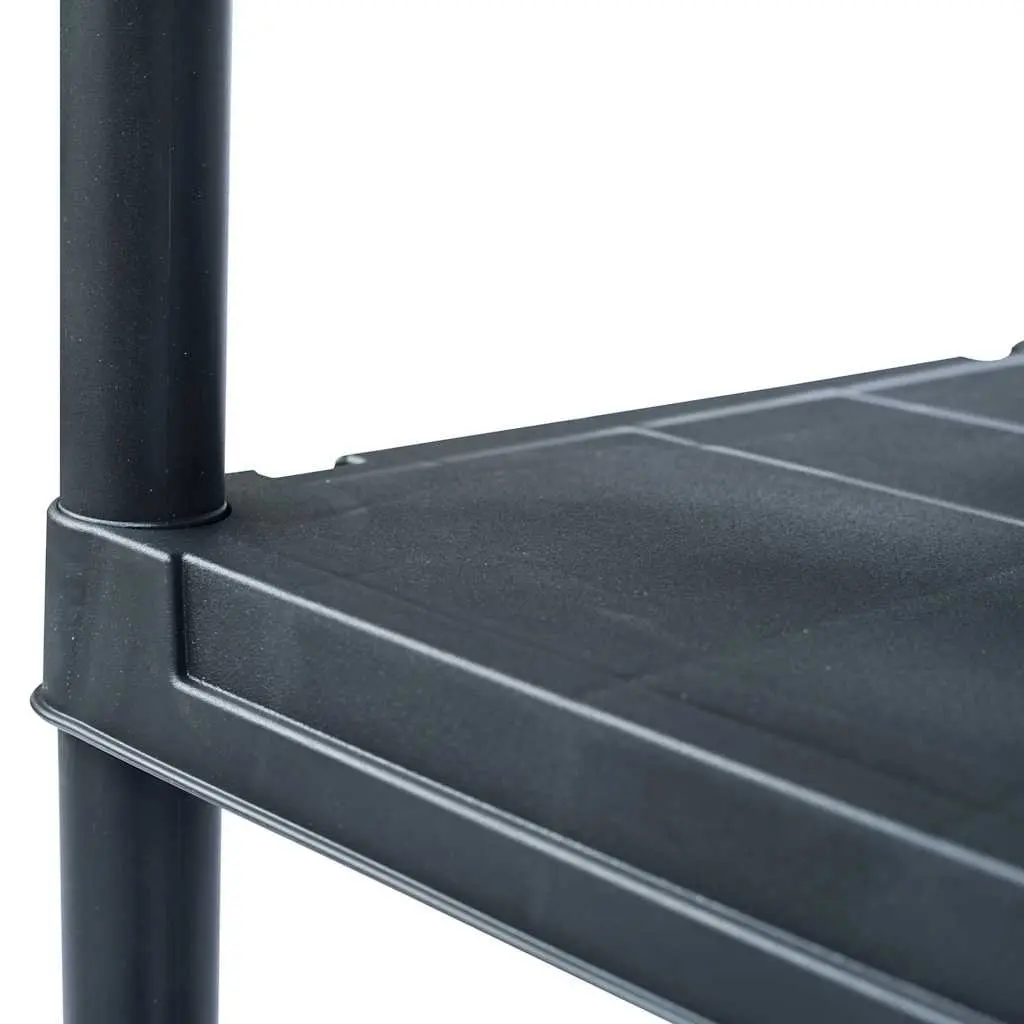 Storage Shelf Rack 60x30x138cm Black Plastic Industrial Shelving Unit Display
