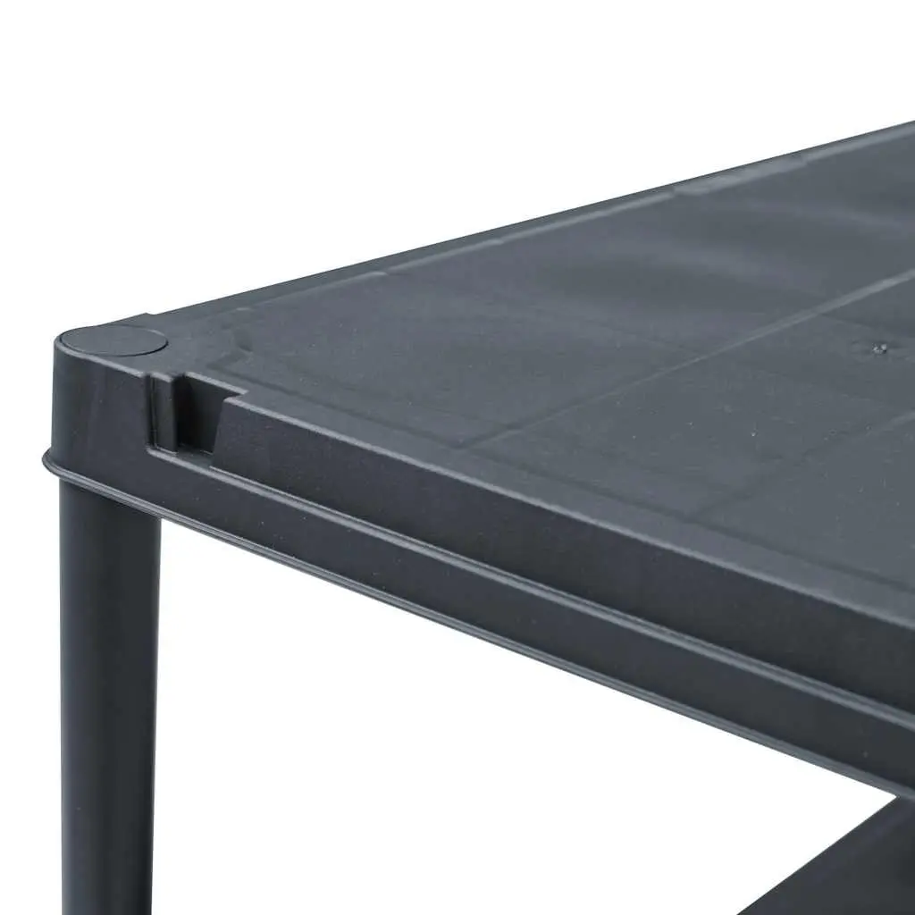 Storage Shelf Rack 60x30x138cm Black Plastic Industrial Shelving Unit Display