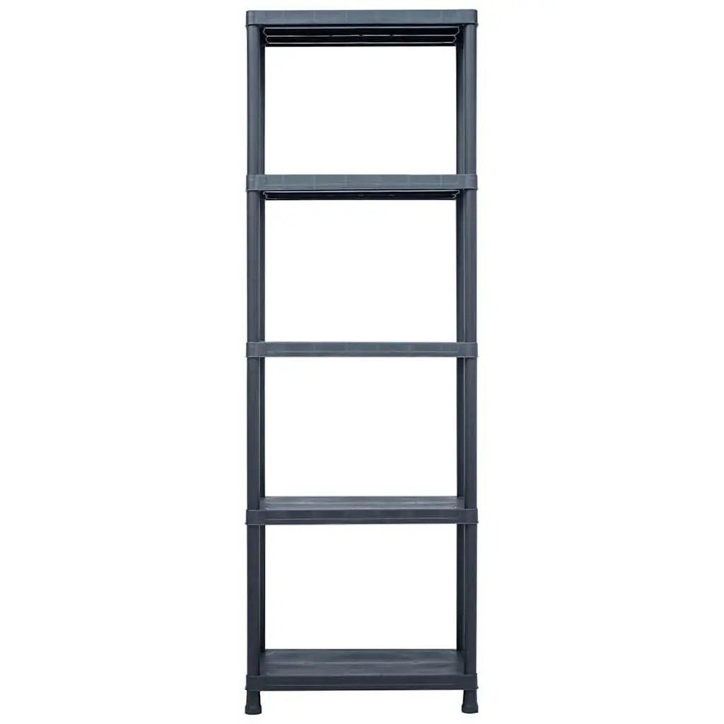 Storage Shelf Racks 2 pcs Black Plastic Shelving Unit Kitchen Bathroom Garage