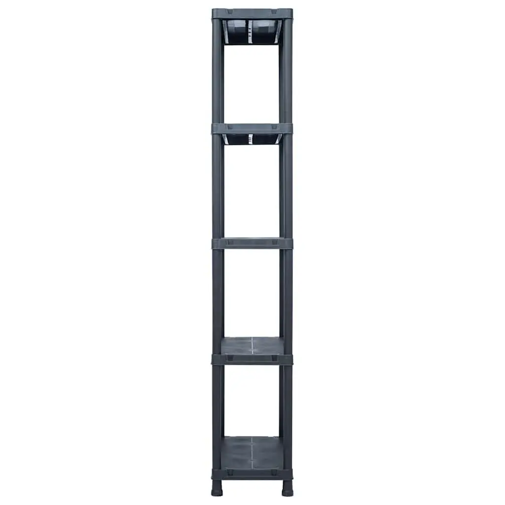 Storage Shelf Racks 2 pcs Black Plastic Shelving Unit Kitchen Bathroom Garage