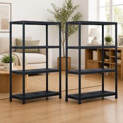 Compact Black Shelf Racks, Perfect for Any Space