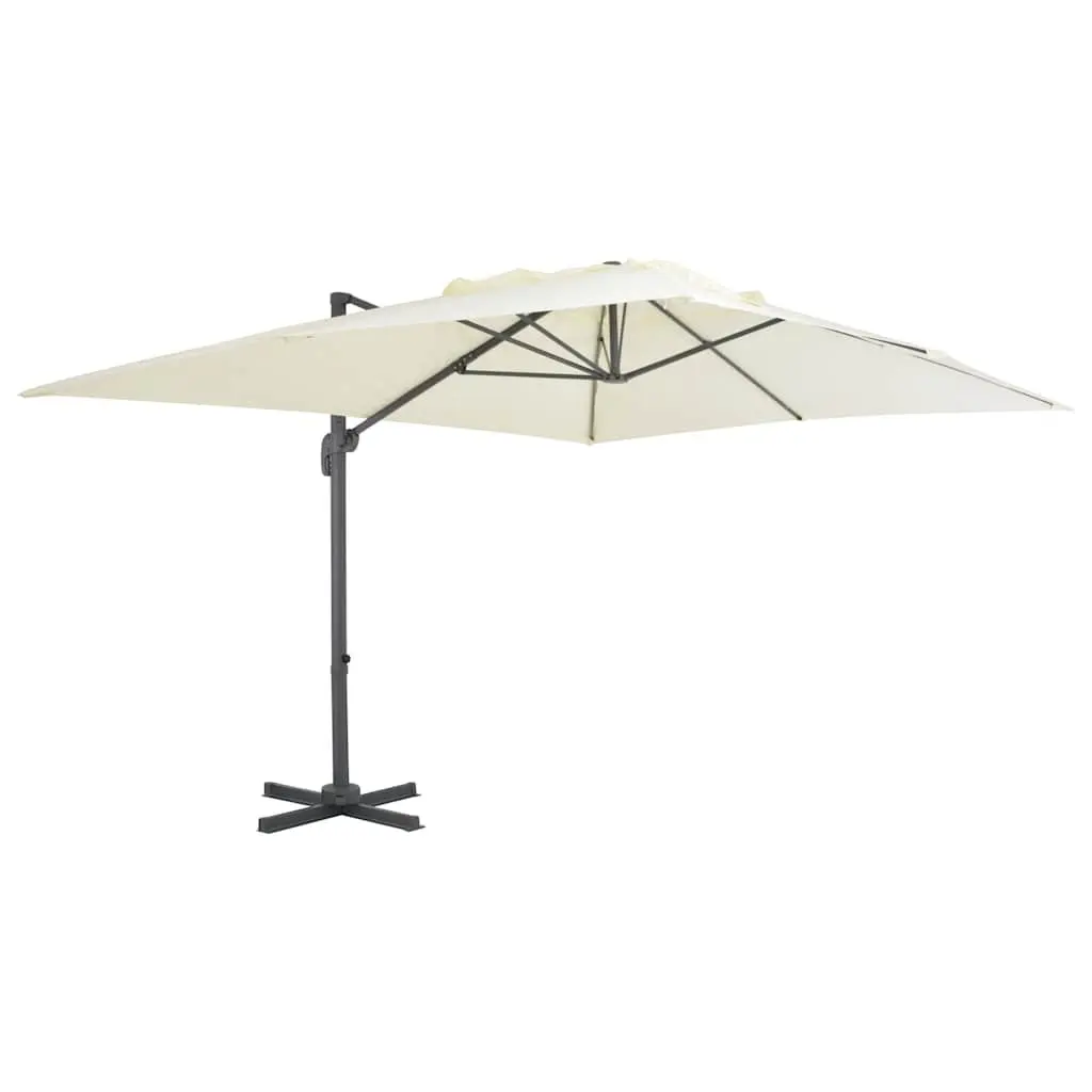 Garden Parasol Beige UV-Resistant Aluminium Frame Tilt Rotate 360-Degree Adjustment