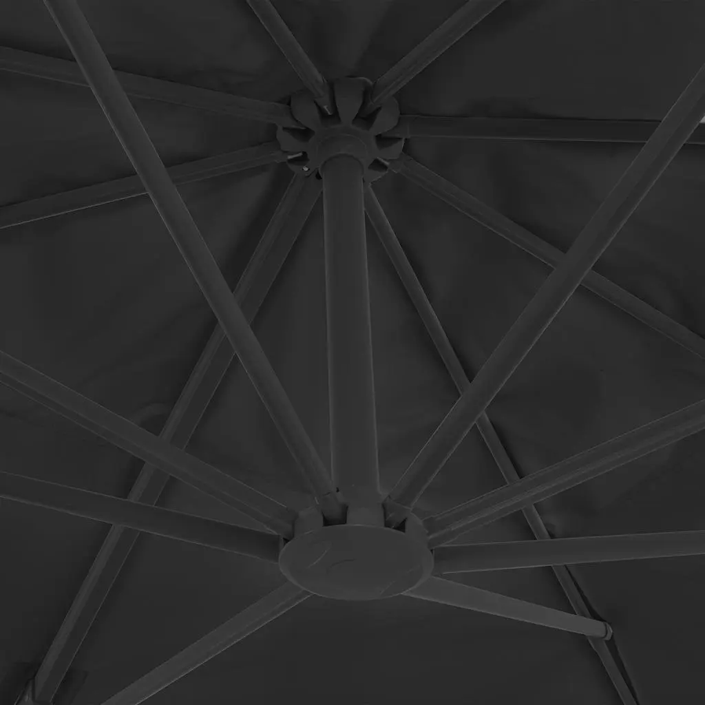 Garden Parasol Grey UV-Resistant Outdoor Umbrella with 360-Degree Tilt and Rotate Portable Base