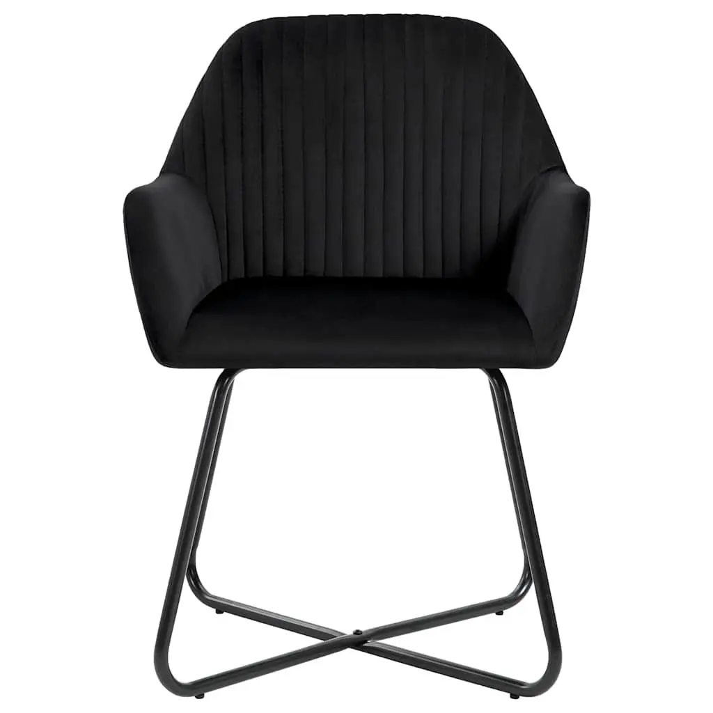Dining Chairs Set of 4 Black Velvet Kitchen Room Seating with Armrests Backrest