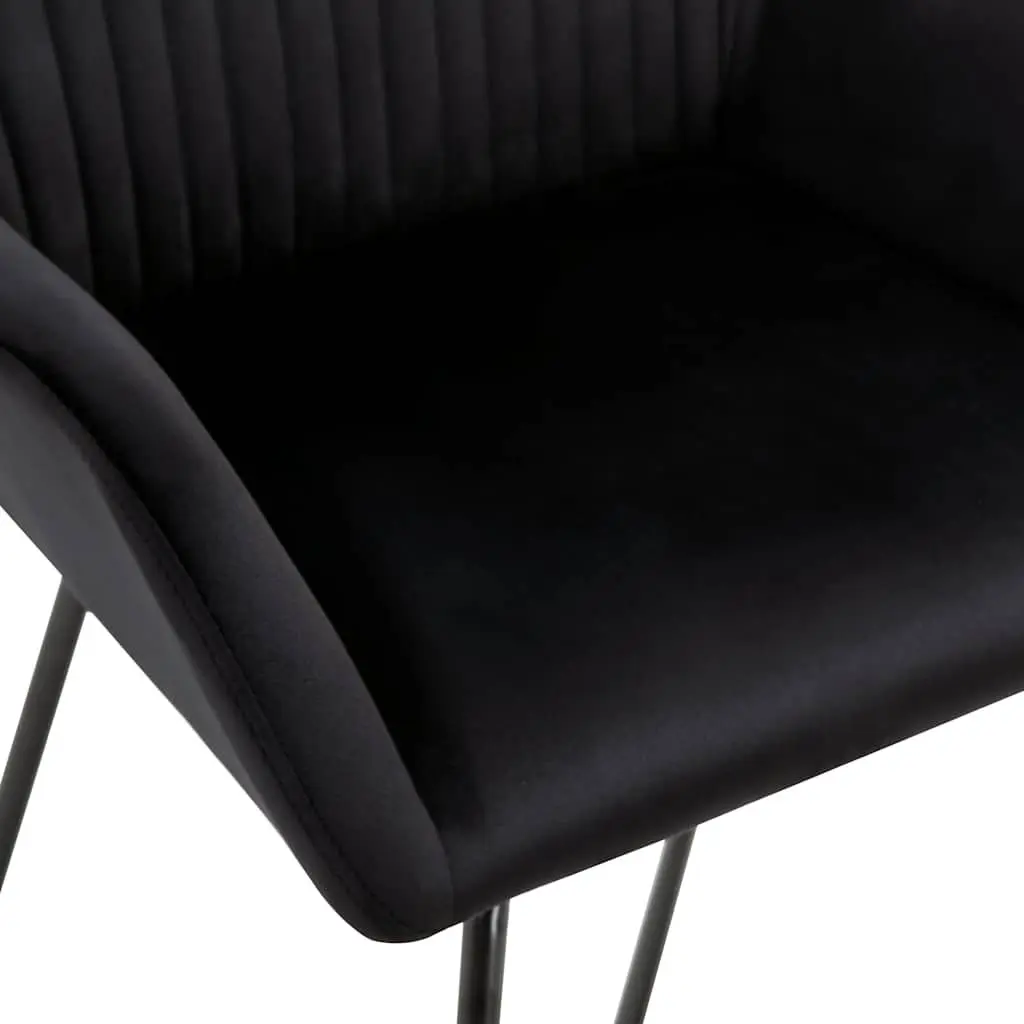 Dining Chairs Set of 4 Black Velvet Kitchen Room Seating with Armrests Backrest