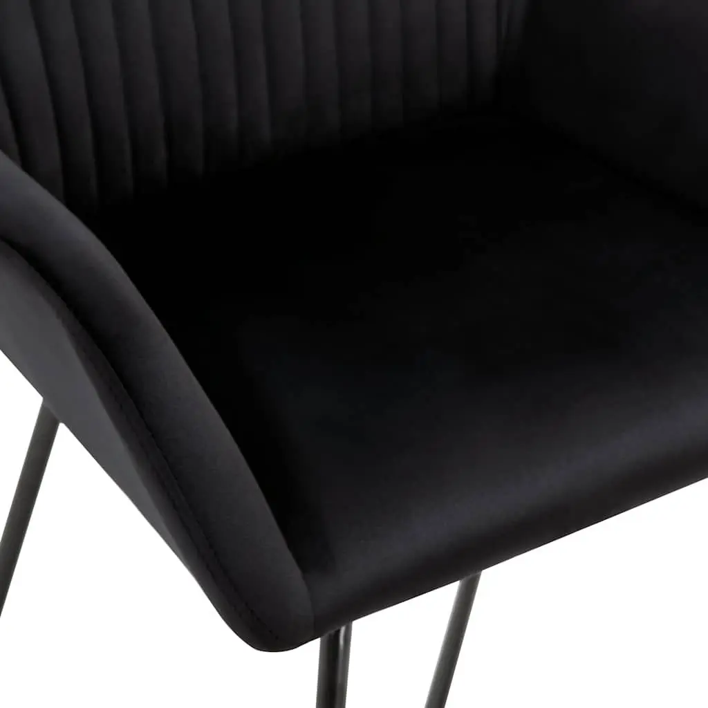 Dining Chairs Set of 6 Black Velvet Kitchen Living Room Seating Furniture