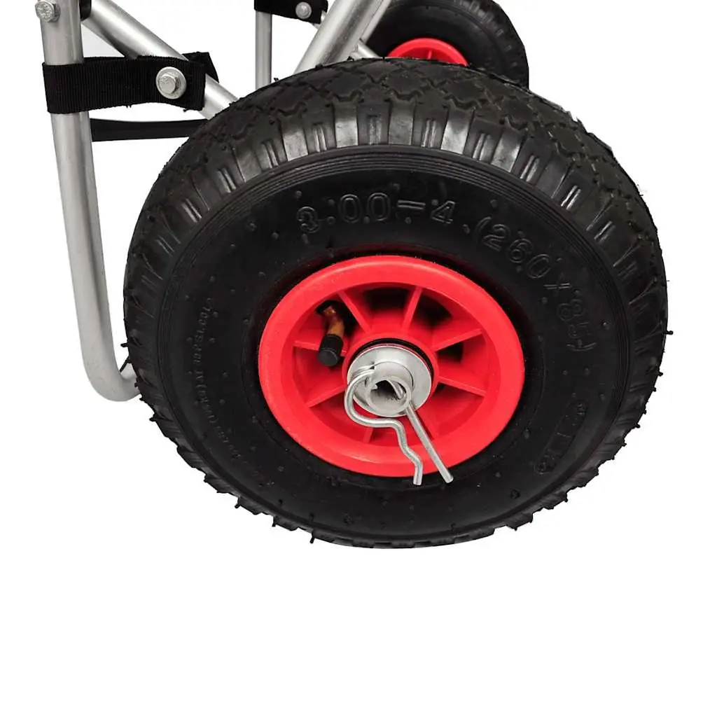 Kayak Trolley Cart Aluminum Frame Foam Bumpers Inflatable Wheels Sand Beach
