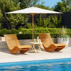 Rocking Sun Loungers Made from Acacia Wood - Set of 2