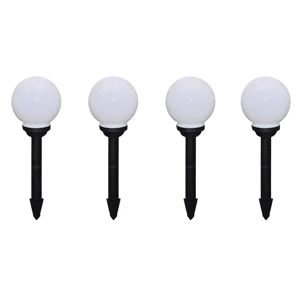 Outdoor Solar LED Lights White 15cm 8 Piece Set Garden Decorative Ground Spike