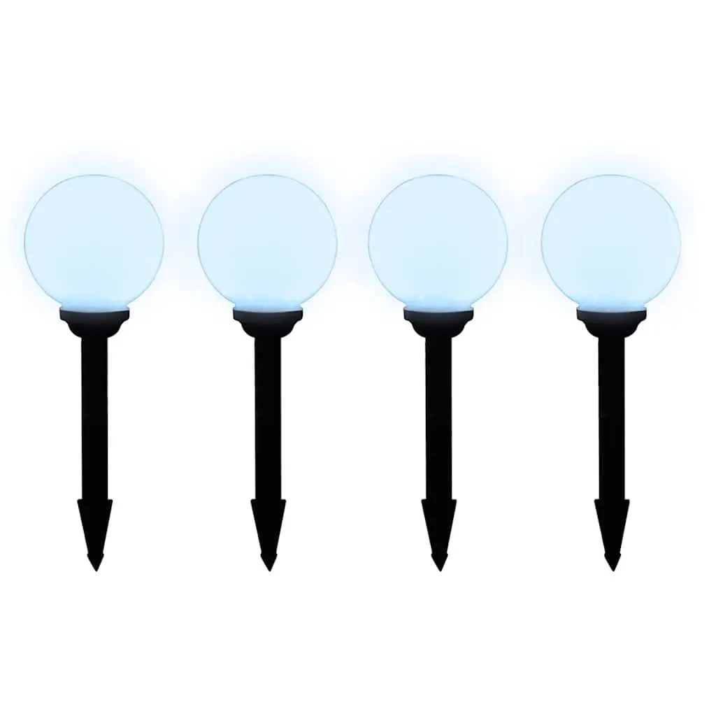 Outdoor Solar LED Lights White 15cm 8 Piece Set Garden Decorative Ground Spike