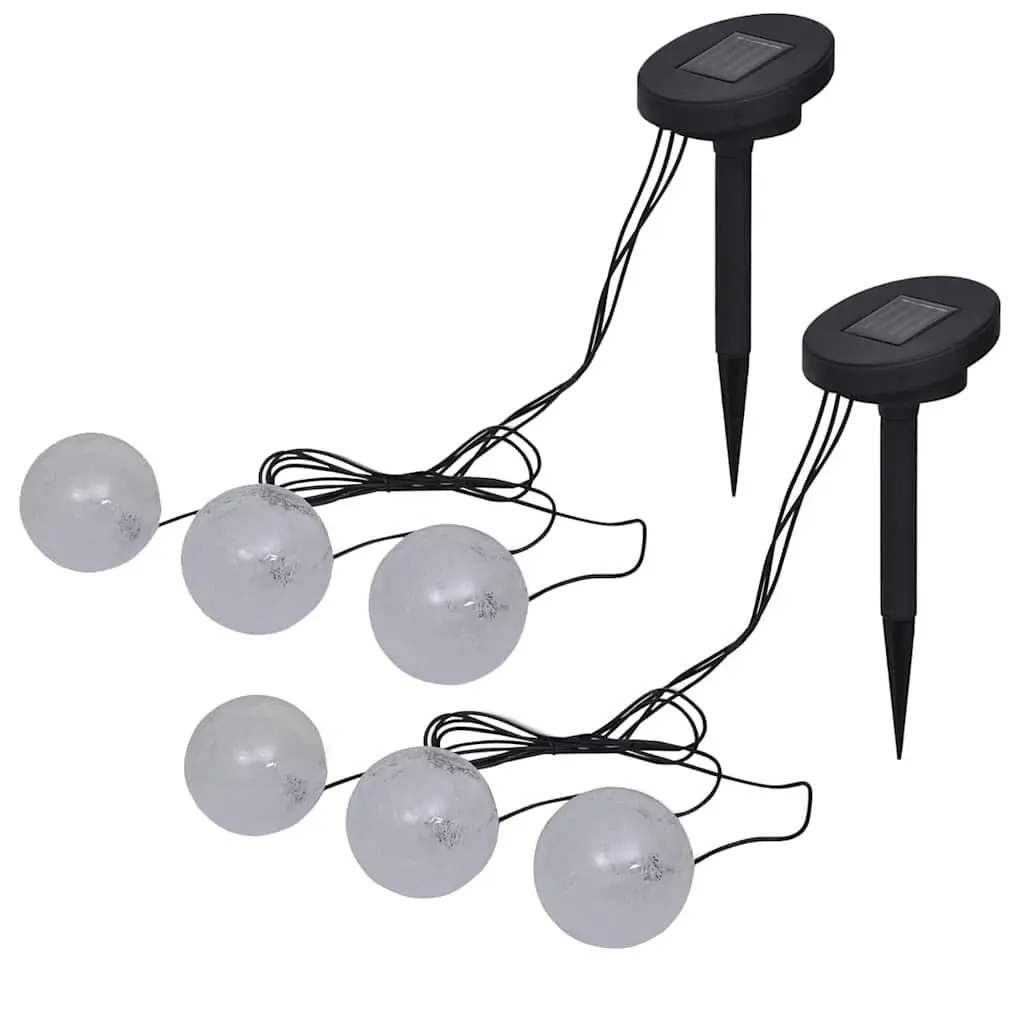 Floating Solar Ball Lights Black 6 Piece LED Pool Pond Garden Outdoor Lighting