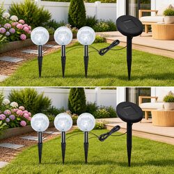 Solar Garden Lights 6 Pack LED Ball Outdoor Pathway Yard Patio Lighting Spike