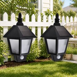 Compact Solar Wall Lamps 2 pcs - Effective Outdoor Lighting