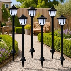 Concise Outdoor Solar LED Lamps 6 Pack