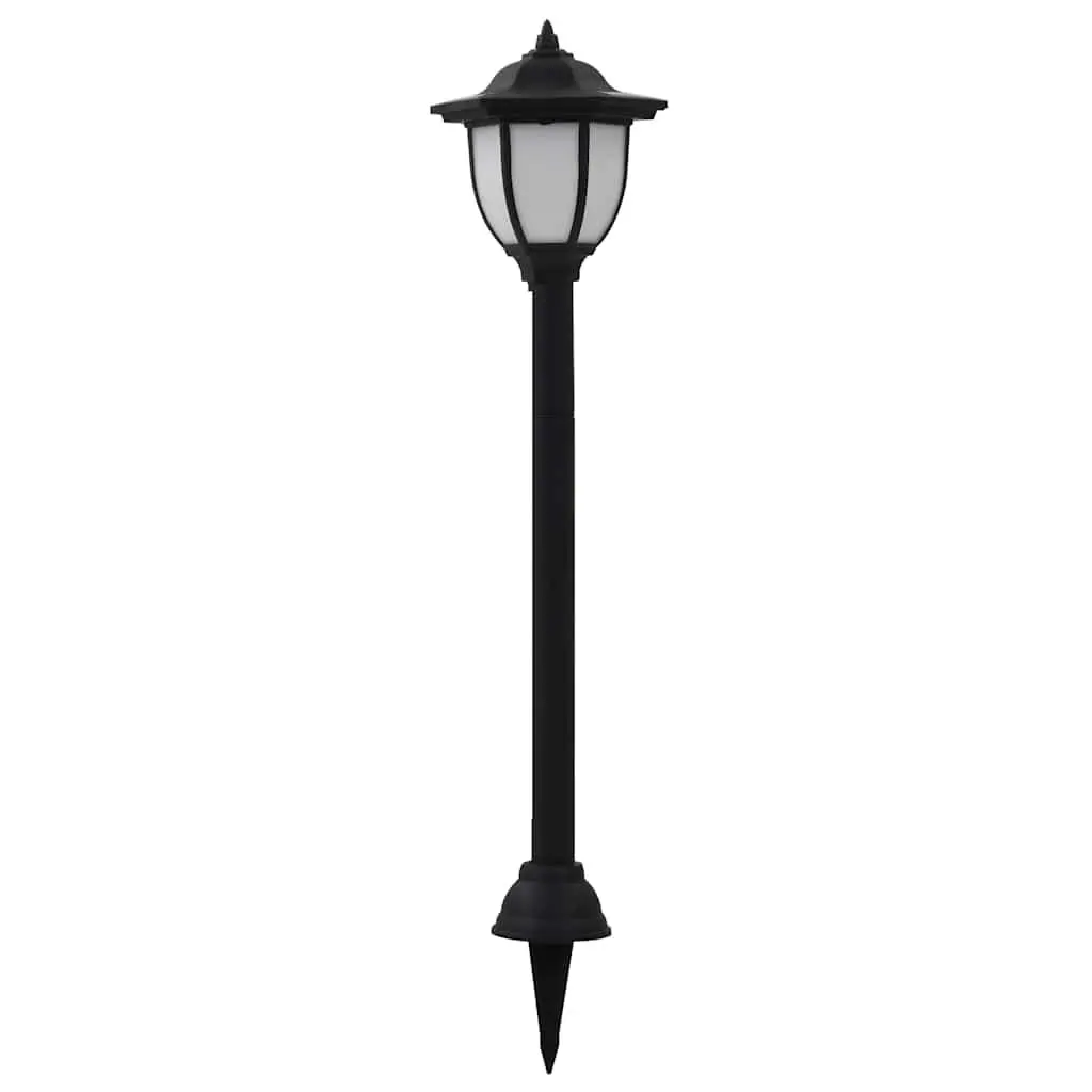 Outdoor Solar LED Lamps Black 6 Piece Automatic Dusk Lighting