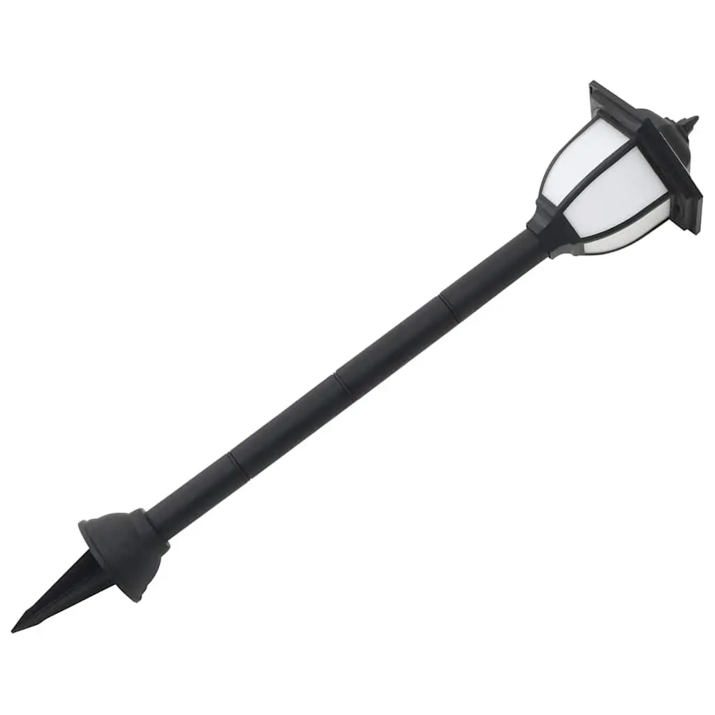 Outdoor Solar LED Lamps Black 6 Piece Automatic Dusk Lighting
