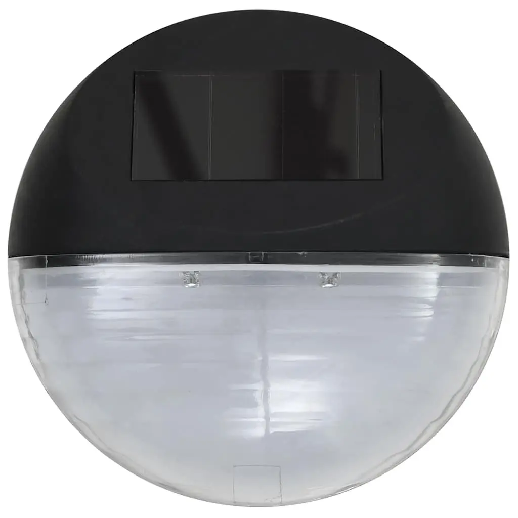 Solar Wall Lamps Black 24 Piece Automatic Dusk to Dawn LED Outdoor Lighting