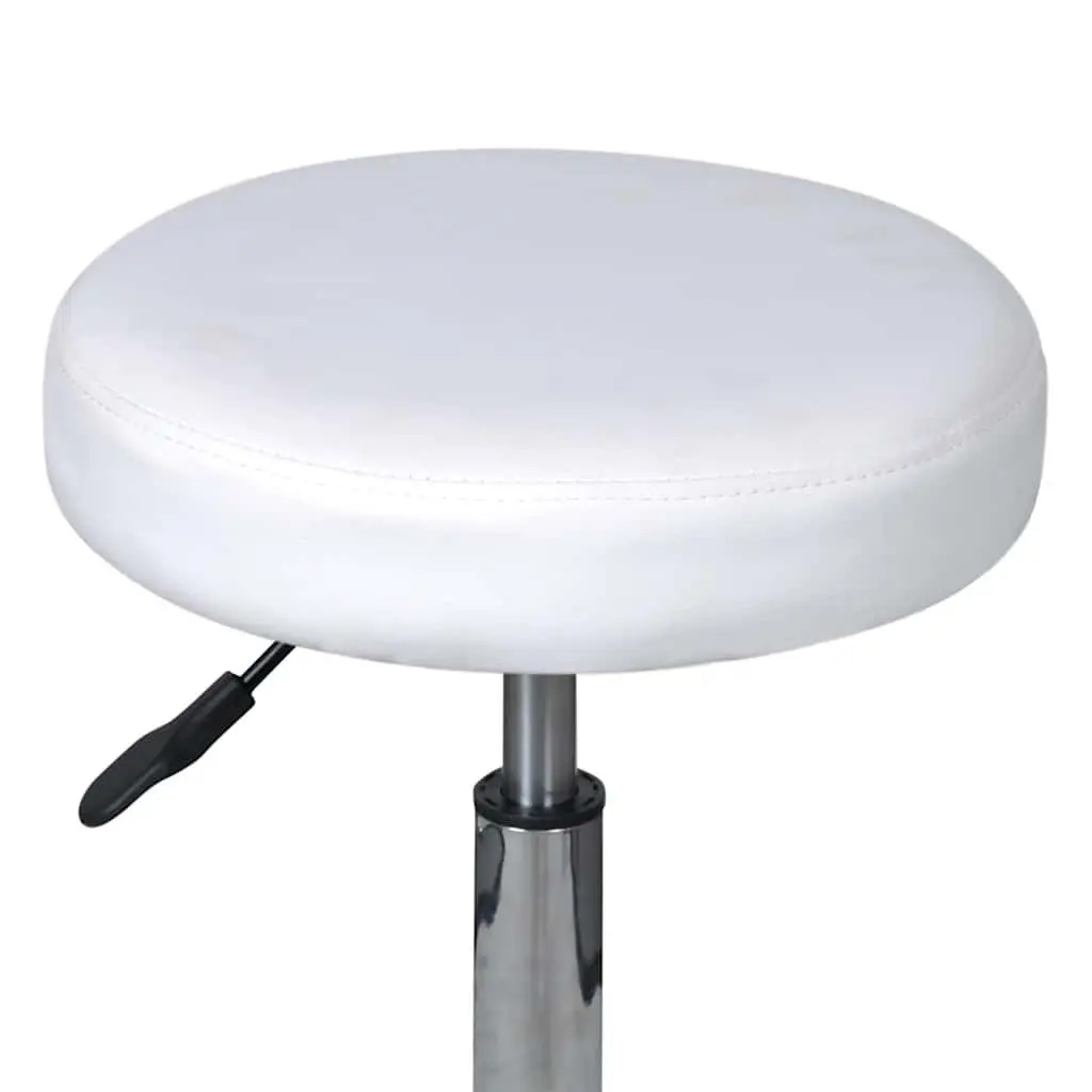 Office Stools White 35.5x84 cm Adjustable Height Gas Lift Castors