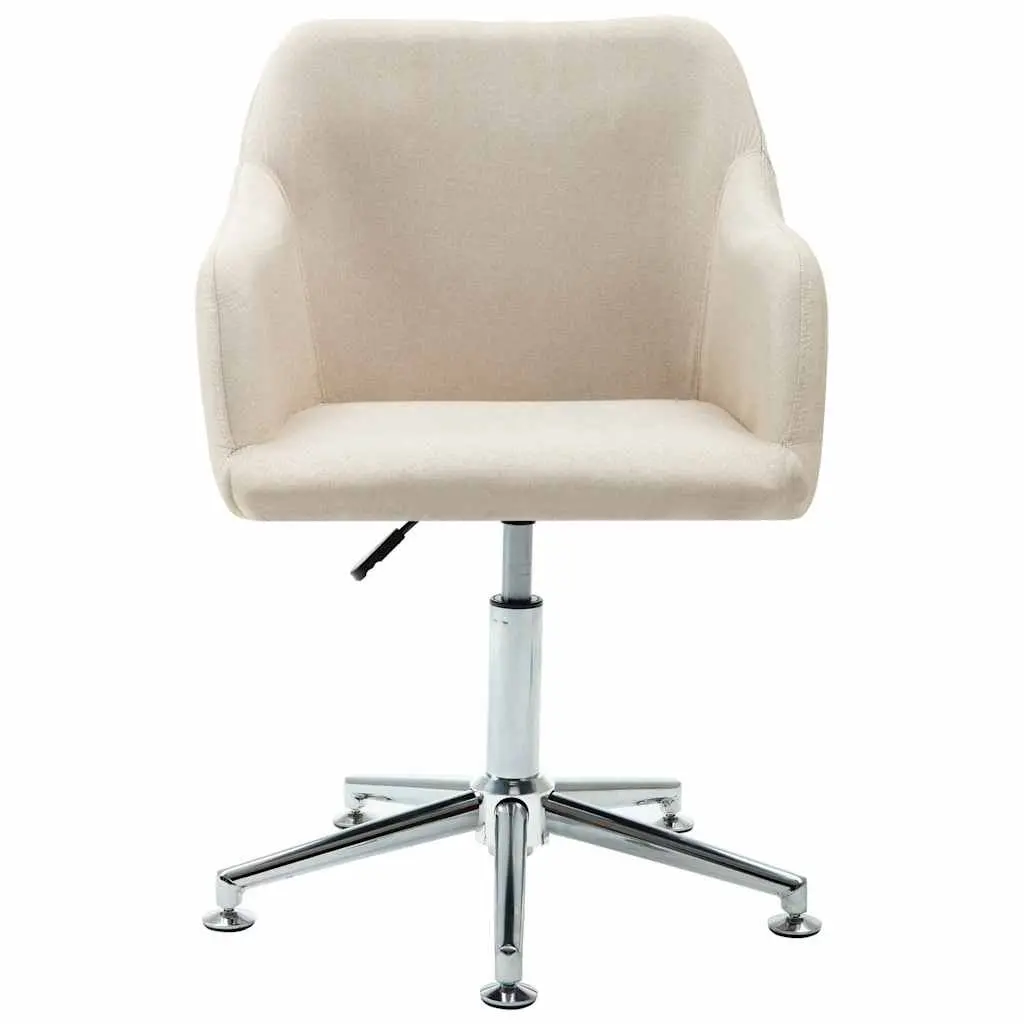 Ergonomic Cream Fabric Office Chair Swivel Height Adjustable with Gas Lift