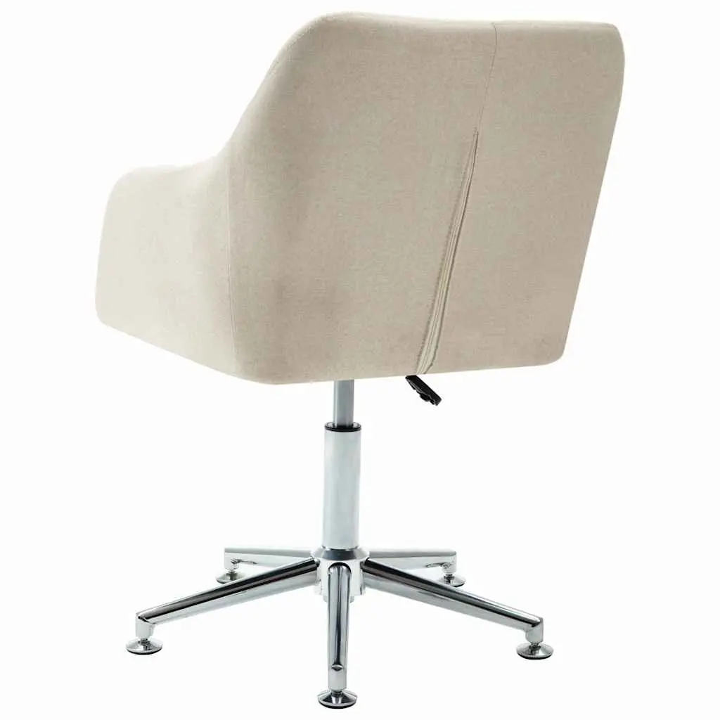 Ergonomic Cream Fabric Office Chair Swivel Height Adjustable with Gas Lift