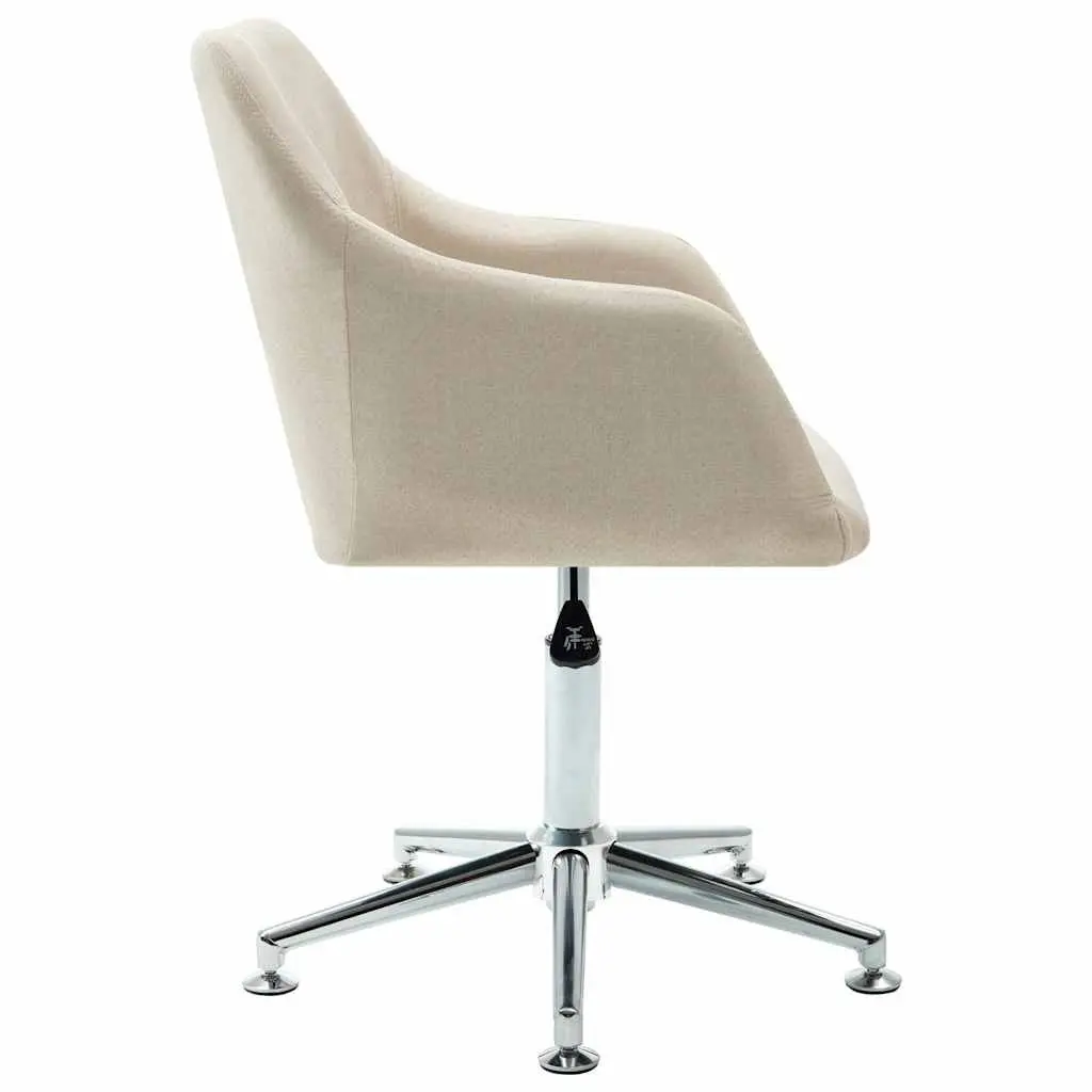 Ergonomic Cream Fabric Office Chair Swivel Height Adjustable with Gas Lift