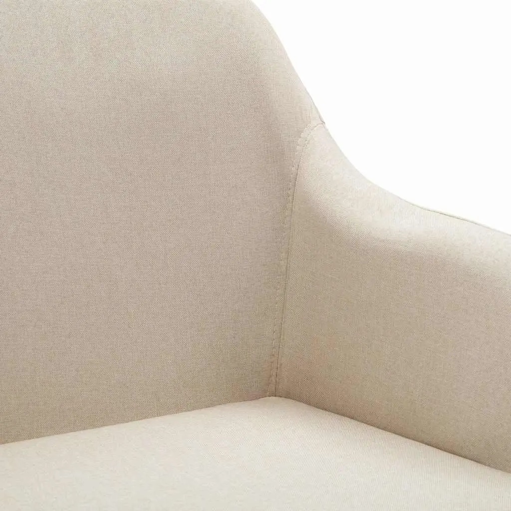 Ergonomic Cream Fabric Office Chair Swivel Height Adjustable with Gas Lift