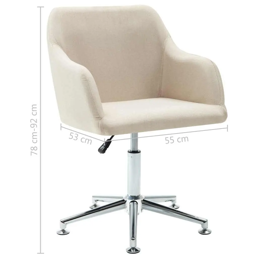 Ergonomic Cream Fabric Office Chair Swivel Height Adjustable with Gas Lift