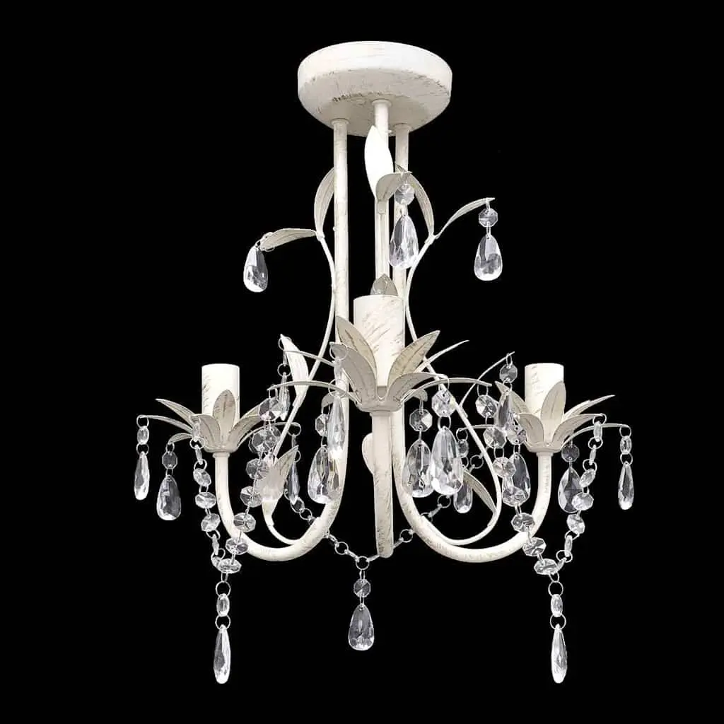 Crystal Pendant Ceiling Lamp Chandelier 4 Pack White Elegant Foyer Dining Room