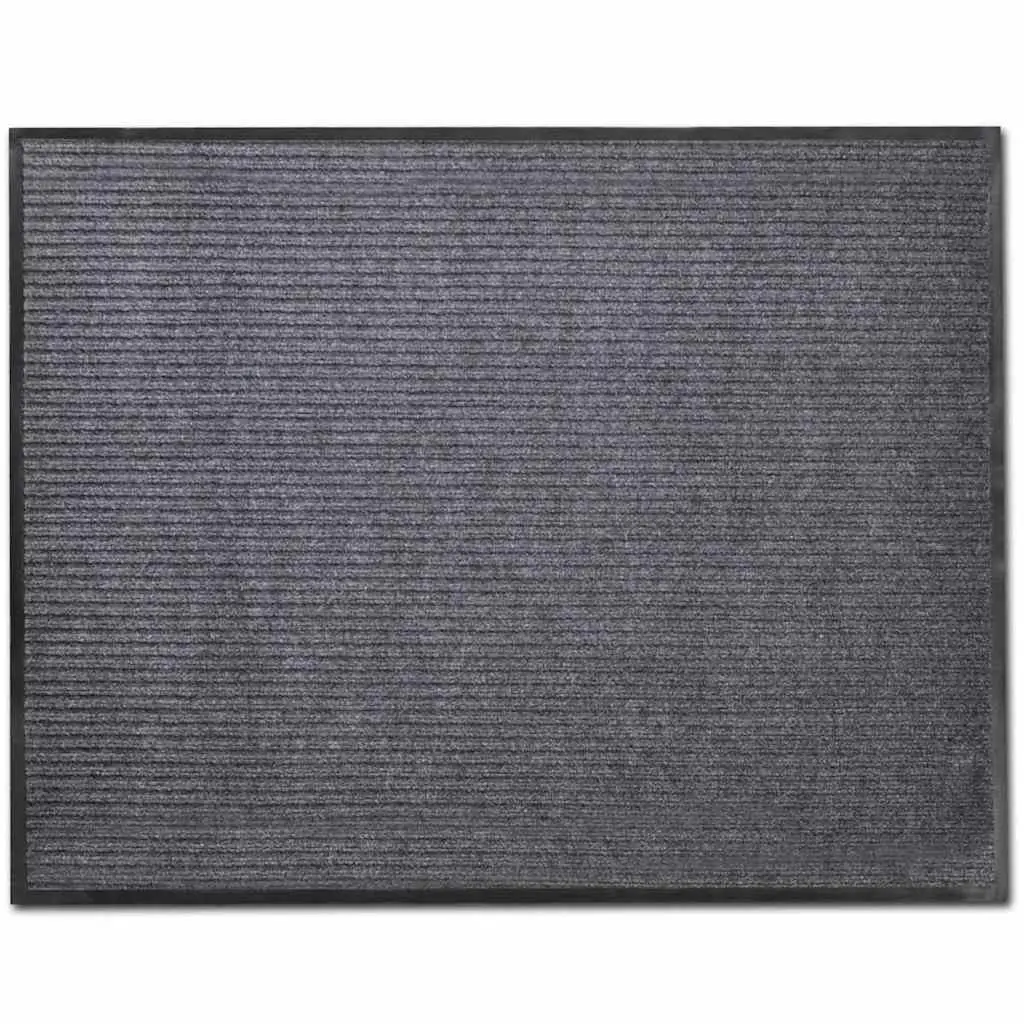 Door Mats Grey 90x60 cm Non-Slip PVC Backing 2 Piece Home Office Entry Mats