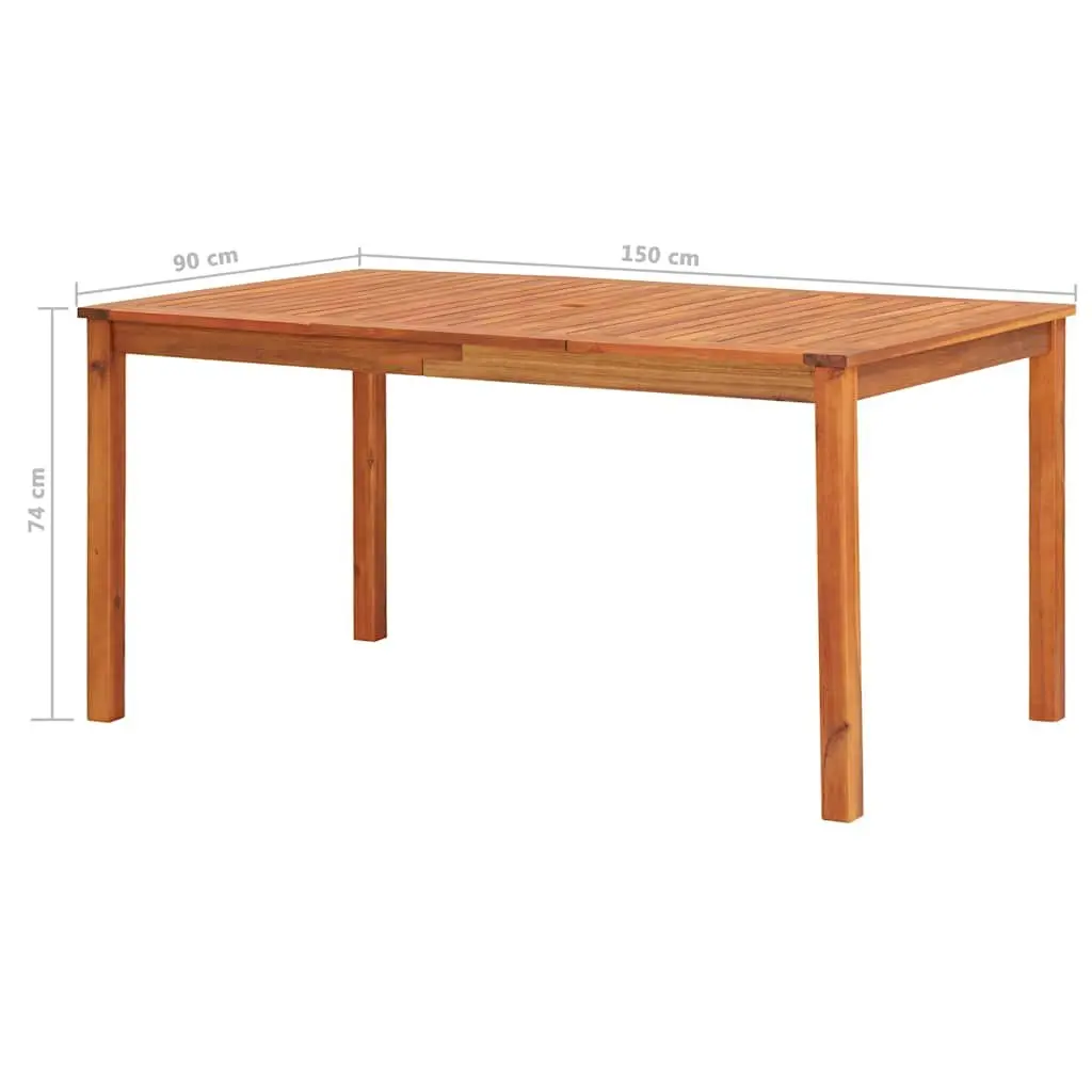 5 Piece Outdoor Dining Set Brown Solid Wood Acacia Table Chairs Cushions Patio