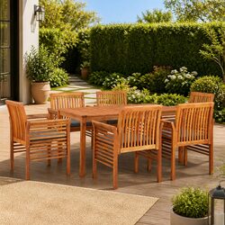 7 Piece Outdoor Dining Set with Cushions