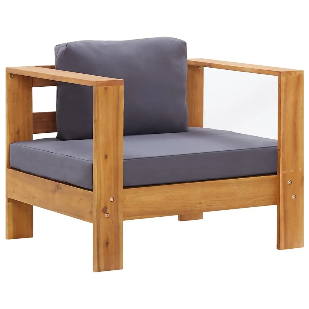 Garden Lounge Set 4 Piece Grey Outdoor Furniture Patio Sofa with Cushions