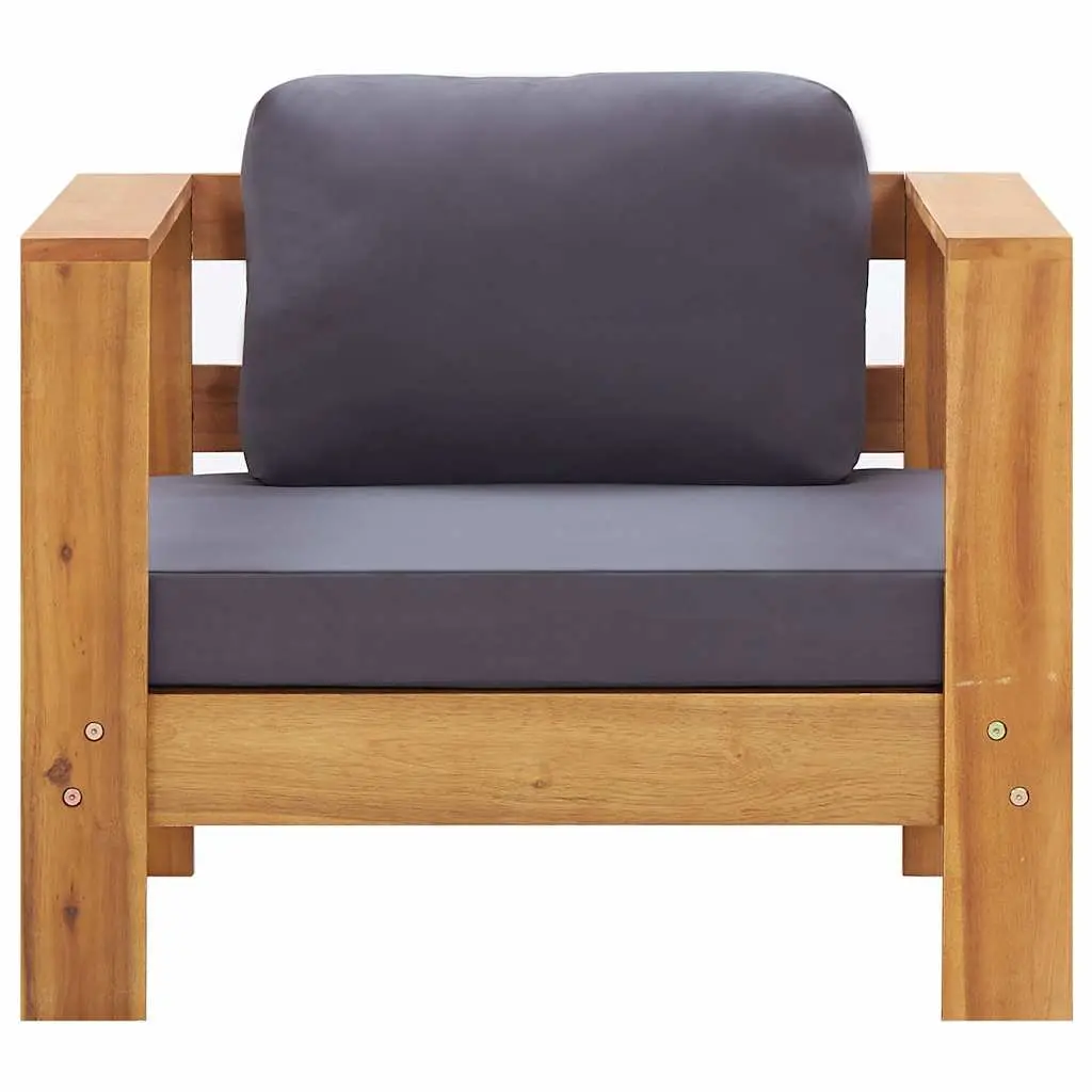 Garden Lounge Set 4 Piece Grey Outdoor Furniture Patio Sofa with Cushions