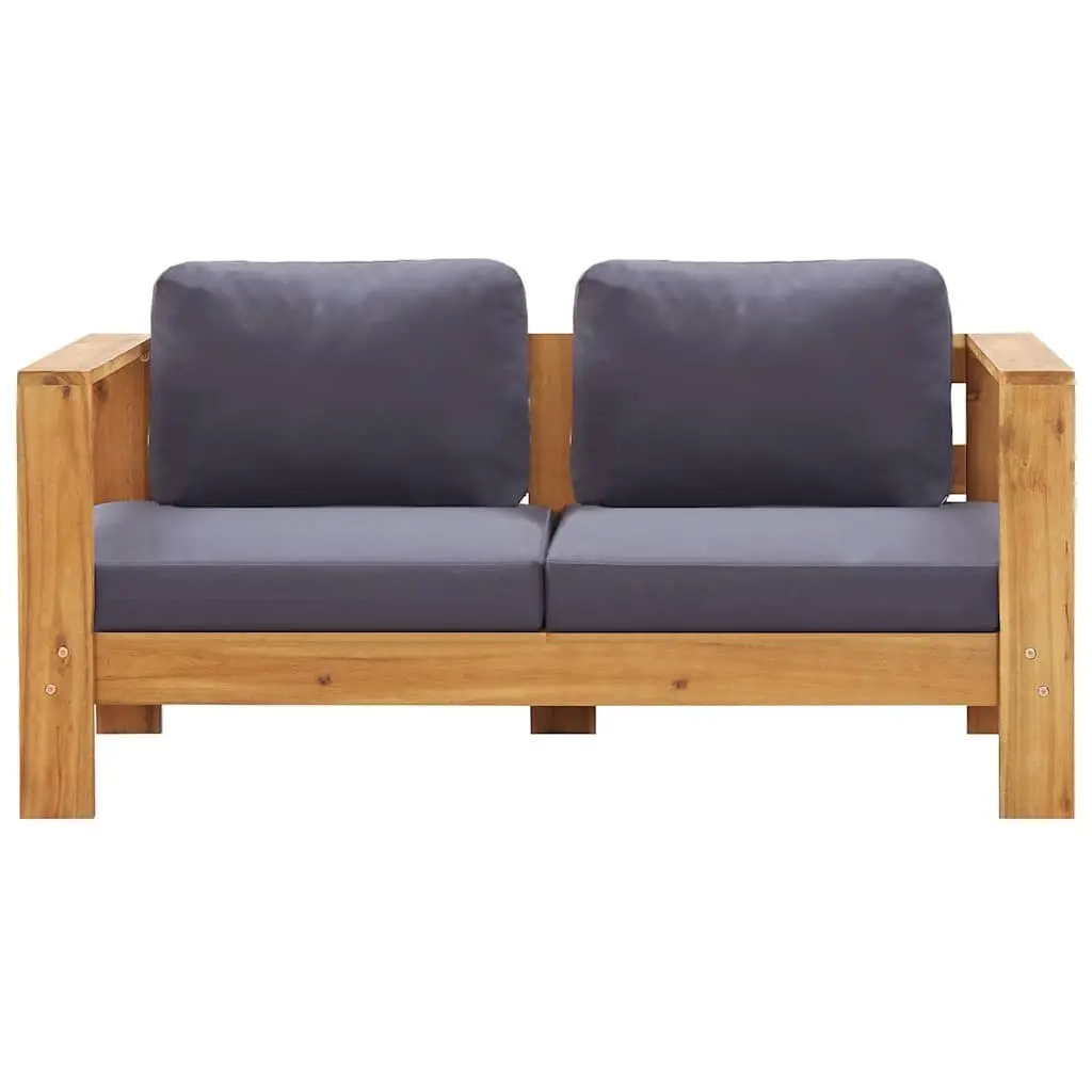 Garden Lounge Set 4 Piece Grey Outdoor Furniture Patio Sofa with Cushions