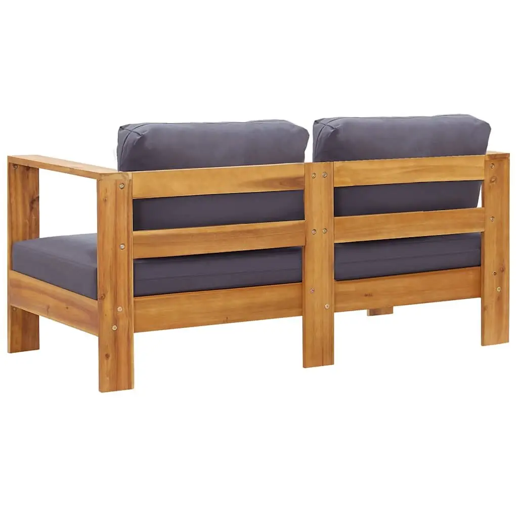 Garden Lounge Set 4 Piece Grey Outdoor Furniture Patio Sofa with Cushions