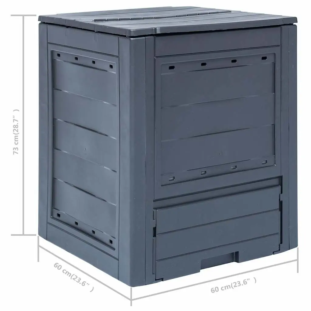 Garden Composters Grey 60x60x73cm 2 Pack Rattan Look Ventilation