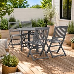 5-Piece Outdoor Dining Set - Space-Saving Design