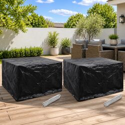 Garden Furniture Covers 2 pcs Black Outdoor Protective Cover 135x135x90cm