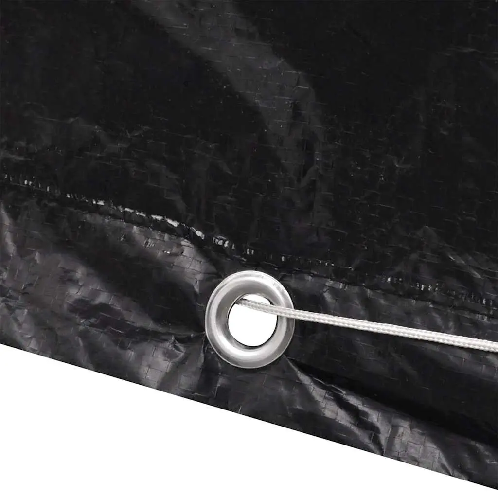 Garden Furniture Covers 2 Pieces Black Outdoor Protective Cover with Eyelets