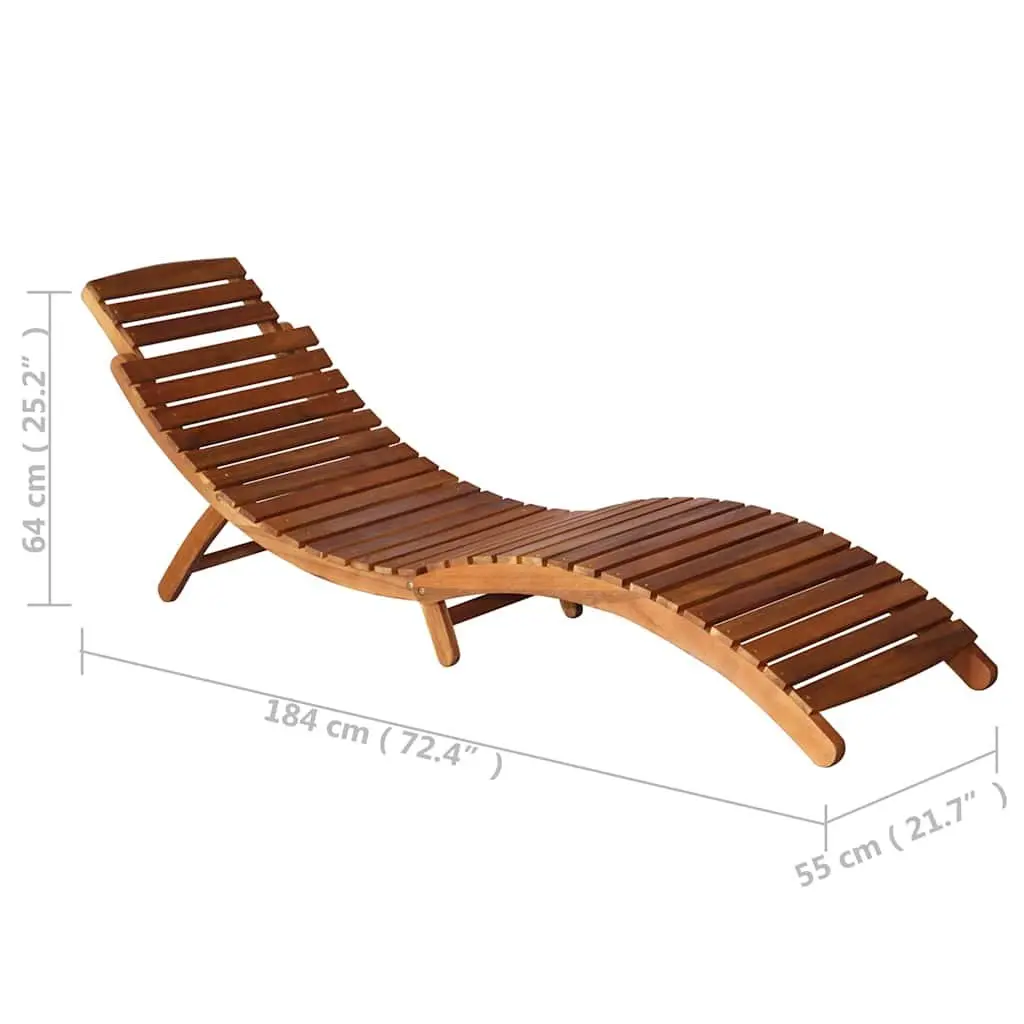 3-Piece Wooden Sun Lounger Set