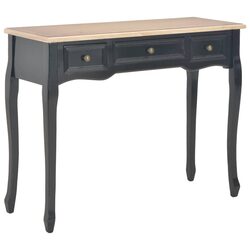 Compact Console Dressing Table in Black Finish