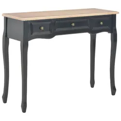 Compact Console Dressing Table in Black Finish