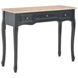 Compact Console Dressing Table in Black Finish