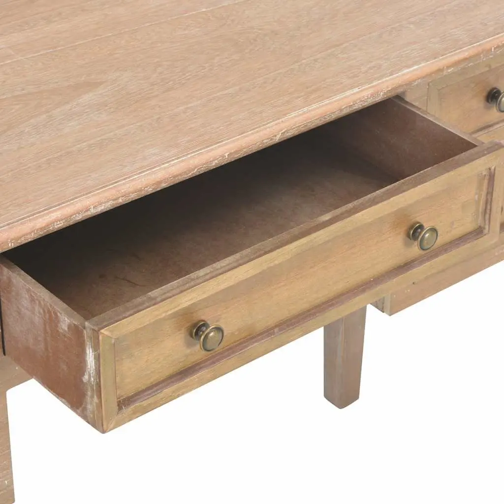 Writing Desk Brown 109.5 x 45 x 77.5 cm Five Large Drawers Spacious Desktop